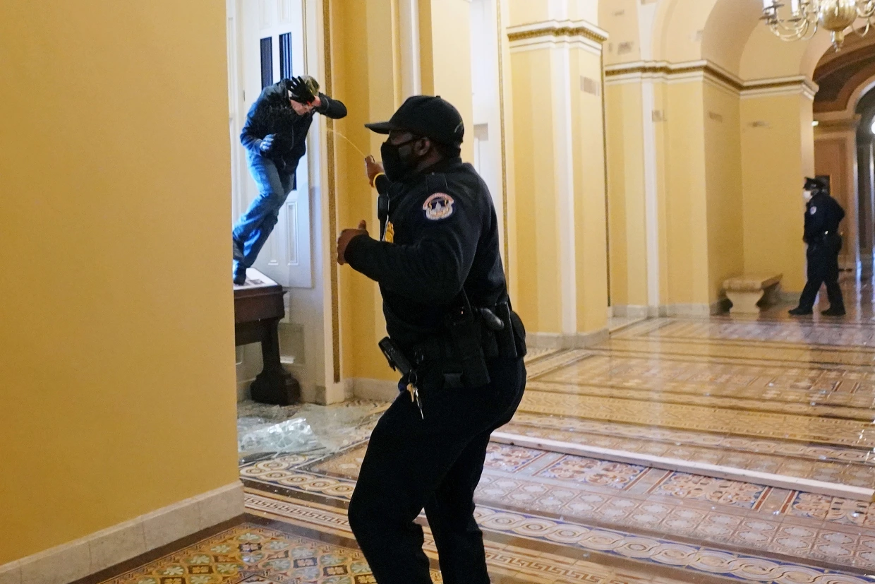 Months of regurgitating Trump's election lies culminated in the first Jan. 6 rioter breaching the Capitol