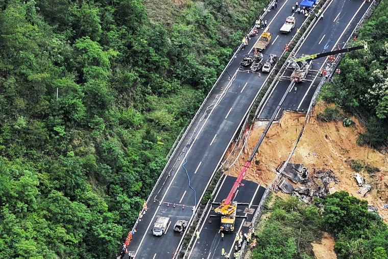 At least 24 dead after highway collapse in China