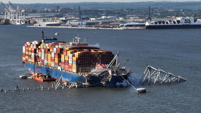 Container ship that caused Baltimore bridge collapse to be refloated, moved out of channel