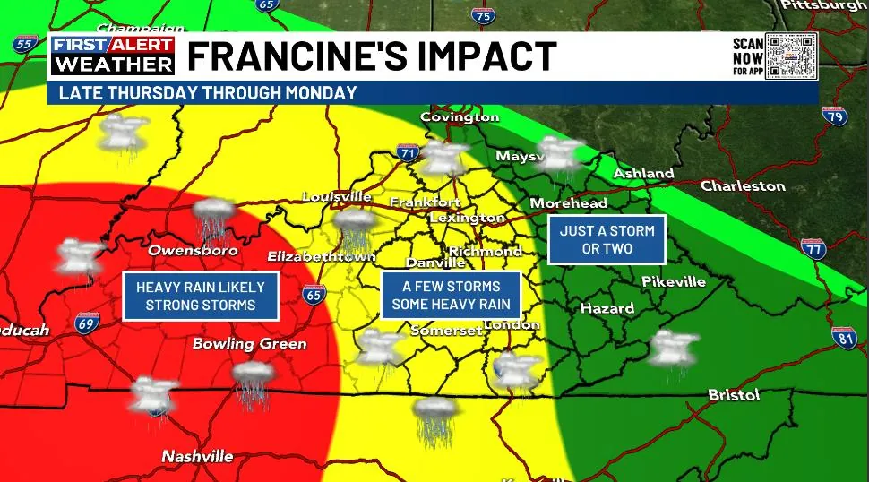 Francine Expected to Affect Areas of Kentucky